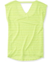 Aeropostale Womens Open-Back V Basic T-Shirt in Green, image 2 of 2