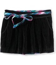 Aeropostale Womens Velour Removable Belt Mini Skirt in Black