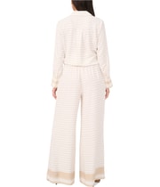 Vince Camuto Womens Printed Wide Leg Pants in Beige and White, image 4 of 4