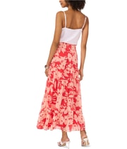 Vince Camuto Womens Floral Print Maxi Skirt in Red, image 4 of 4
