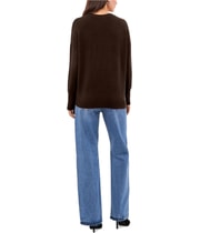 Vince Camuto Womens Dropped-Shoulder V-Neck Pullover Sweater in Brown, image 4 of 4