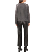 Vince Camuto Womens Sequined Pullover Sweater in Charcoal, view 4