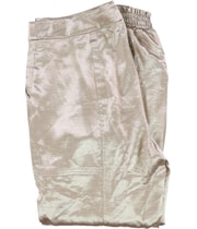 GUESS Womens Eco Soundwave Satin Straight Leg Jogger Cargo Casual Pants in Gold, view 3