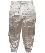 GUESS Womens Eco Soundwave Satin Straight Leg Jogger Cargo Casual Pants