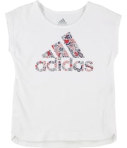Adidas Girls Printed Graphic T-Shirt in White
