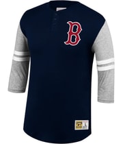 Mitchell & Ness Mens Boston Red Sox Henley Shirt, view 3
