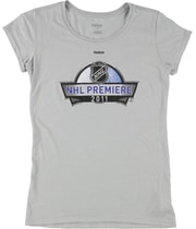 Reebok Womens NHL Premiere 2011 Graphic T-Shirt in Gray, image 2 of 3