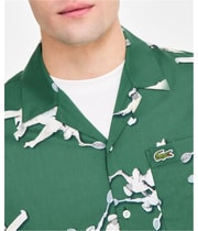 Lacoste Mens Relaxed-Fit Rene Short-Sleeve Button Up Shirt, view 3