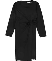 Calvin Klein Womens Ruched Midi Dress in Black