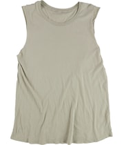 Mouchette Womens Solid Raw Edges Tank Top in Beige