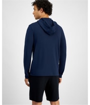 MICHAEL Michael Kors Mens Premium Textured Henley Hoodie Sweatshirt in Dark Blue, image 4 of 4