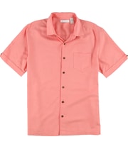 CubAvera Mens Palm Print Button Up Shirt in Light Pink