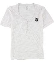 Antigua Womens Intent Burnout Henley Shirt in White