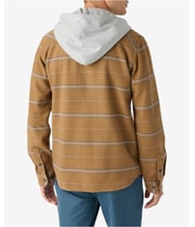 O’Neill Mens Landmark Hooded Flann Button Up Shirt in Brown, image 5 of 5