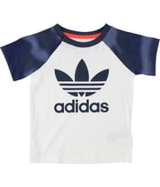Adidas Boys Camo Print Graphic T-Shirt in White