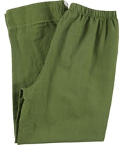 HC Collection Womens Pintuck Hem Tapered Cropped Capri Casual Pants in Green, image 2 of 2