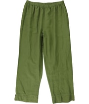HC Collection Womens Pintuck Hem Tapered Cropped Capri Casual Pants in Green