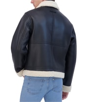 Hudson Mens Faux Shearling Collar Bomber Jacket, view 4