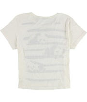I LOVE H81 Womens Brush Pandas Graphic T-Shirt in White, image 2 of 2