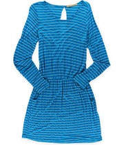 Big Star Womens Andrea Pocket A-line Dress in Blue