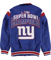 NFL Mens New York Giants 4 Time Super Bowl Champ Bomber Jacket in Blue, image 2 of 2