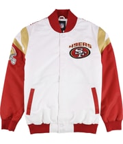 G-III Sports Mens San Francisco 49ERS Varsity Jacket in White