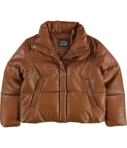 Levi’s Womens Faux Leather Quilted Puffer Jacket