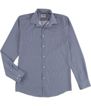 Tayion Collection Mens Checkered Button Down Dress Shirt in Blue