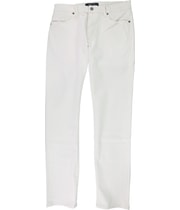 DSTLD Mens Solid Tapered Slim Jeans in White