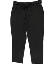 One 5 One Womens Belted Casual Trouser Pants in Black