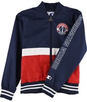 STARTER Mens Washington Wizards Bomber Jacket in Blue