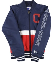 STARTER Womens Cleveland Indians Bomber Jacket, view 2