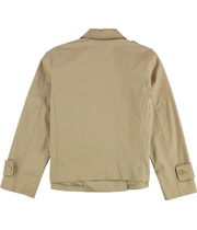 Michael Kors Womens Solid Twill Cropped Pea Coat in Khaki, image 2 of 2
