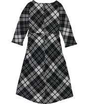 Signature by Robbie Bee Womens Knit Plaid Waist Tie Midi Dress, view 2