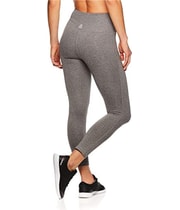 Reebok Womens Momentum Capri Tapered Compression Cropped Mom Athletic Pants in Gray, view 3