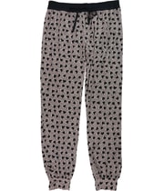 P.J. Salvage Womens Cheetah Hearts Pajama Jogger Pants in Blush