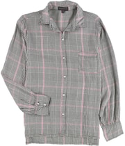 P.J. Salvage Womens Plaid Button Down Pajama Tops, view 5