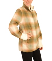 P.J. Salvage Womens Full Zip Plaid Jacket, view 2