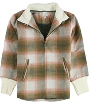 P.J. Salvage Womens Full Zip Plaid Jacket, view 5