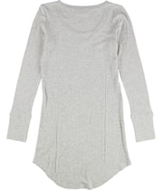 P.J. Salvage Womens Thermal Knit Pajama Shirt Dress in Heather Gray, image 5 of 5