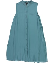Eileen Fisher Womens Silk Tunic Blouse in Bright Blue