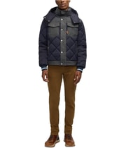 Scotch & Soda Mens Oren Hybrid Denim With Removable Hood Puffer Jacket, view 5