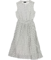 Tahari Womens Printed Midi Dress in Black and White