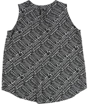 Tahari Womens Geometric Leaf Sleeveless Blouse Top, view 2