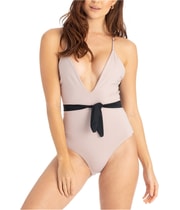Tavik Womens Candice Color Blocked One Piece Tank Swimsuit in Black