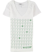 Rinky Womens LA Kings Shamrock Graphic T-Shirt in White