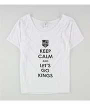 Rinky Womens Keep Calm And Let’s Go Kings Graphic T-Shirt in White