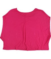 Mouchette Womens Solid Boxy Basic T-Shirt in Hot Pink, image 2 of 2