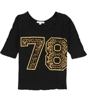 Forever 21 Womens 78 Graphic T-Shirt in Black