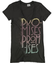 Scratch Womens Promises Promises Graphic T-Shirt in Charcoal
